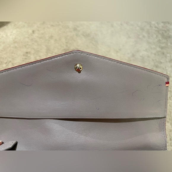 Paul Smith Highlight Stitch Long Wallet Gray Leather Card Coin Money Slots - Picture 10 of 14